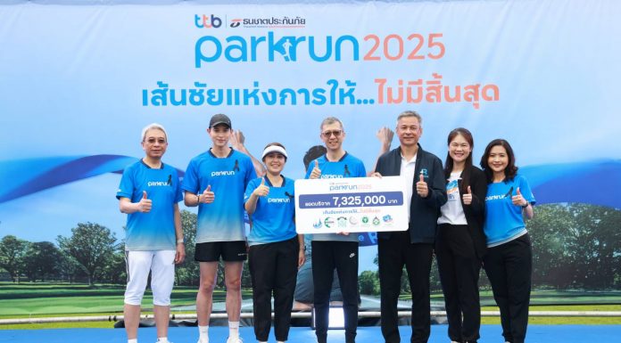 ทีทีบี ธนชาตประกันภัย พาร์ครัน 2025 ส่งมอบเงินบริจาคกว่า 7.32 ล้านบาท เพื่อผู้ป่วยเด็กใน 6 โรงพยาบาลท้องถิ่นและน้อง ๆ ในโครงการไฟ-ฟ้า มูลนิธิทีทีบี