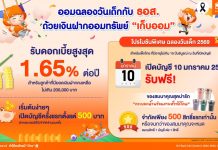 ธอส. ชวนออมฉลองวันเด็ก กับ เงินฝากออมทรัพย์ “เก็บออม” รับดอกเบี้ยสูงสุด 1.65% ต่อปี พิเศษ! เปิดบัญชีวันเสาร์ที่ 10 มกราคม 2569 รับของสมนาคุณฟรี