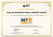 ไทยประกันชีวิต ได้รับการจัดอันดับหุ้นยั่งยืน SET ESG Ratings 2025 ระดับ “AA”