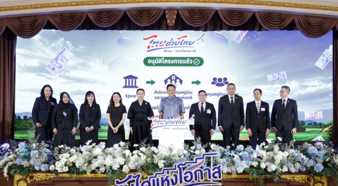 รัฐบาล Kick Off “ไทยช่วยไทย เพิ่มทุนดอกเบี้ยคนละครึ่ง”อัดฉีดเม็ดเงินเข้ากองทุนหมู่บ้าน เสริมสภาพคล่องเศรษฐกิจฐานราก ลดภาระทางการเงิน แก้หนี้นอกระบบ พัฒนาอาชีพเพิ่มรายได้ให้ประชาชน