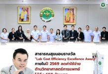 สาธารณสุขมอบรางวัล “Lab Cost Efficiency Excellence Award”ภายในปี 2569 ลดค่าใช้จ่ายด้านวิทยาศาสตร์การแพทย์ ได้ถึง 658 ล้านบาท พร้อมชู 10 โรงพยาบาลต้นแบบ บริหารค่าแล็บคุ้มค่า